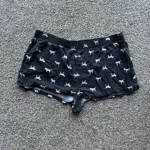 Victoria's Secret PINK Black and White Dog Print Pajama Shorts